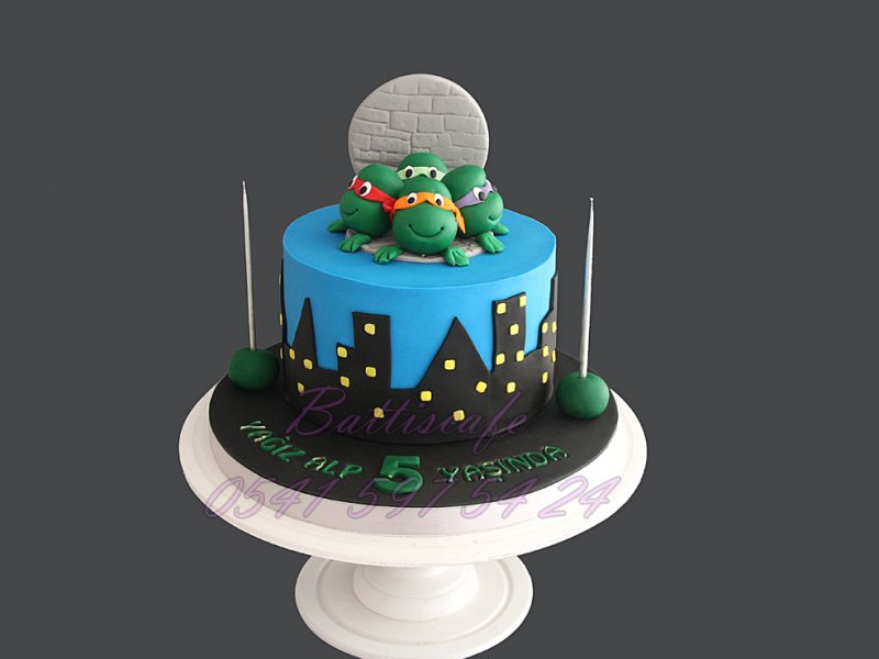 Ninja Kaplumbağa Temalı Doğum günü pastası