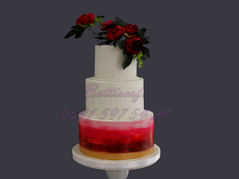 Çiçekli Düğün Pastası
