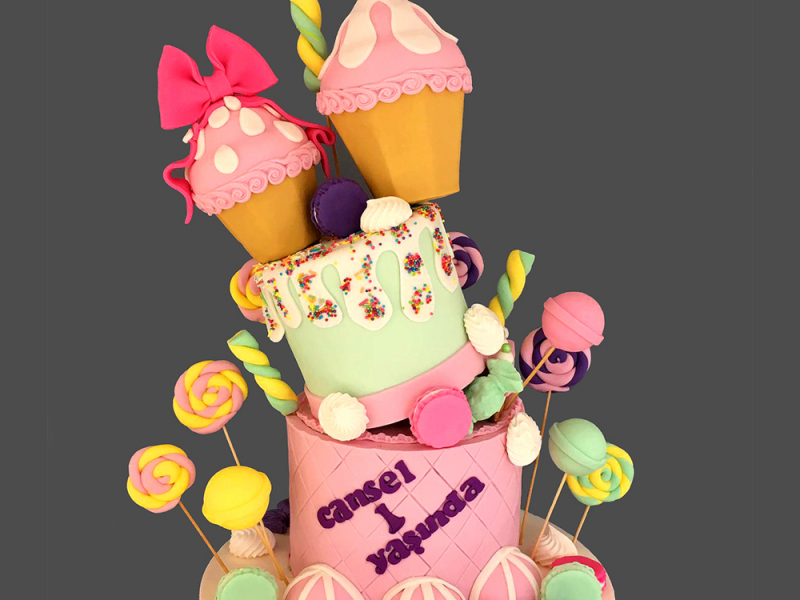 Cup cake 1 Yaş Doğum günü Pastası