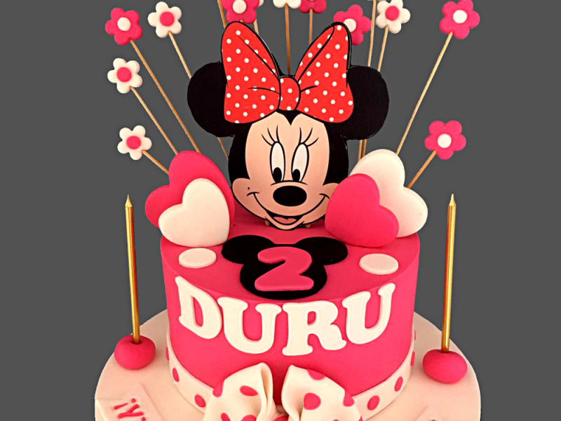 minnie mause doğum günü pastası