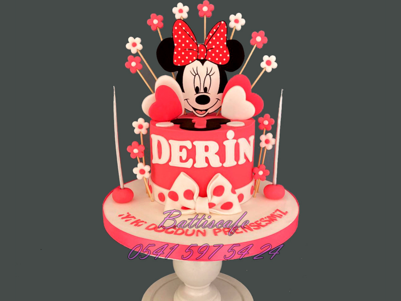 1 Yaş Minnie Maue Pastası