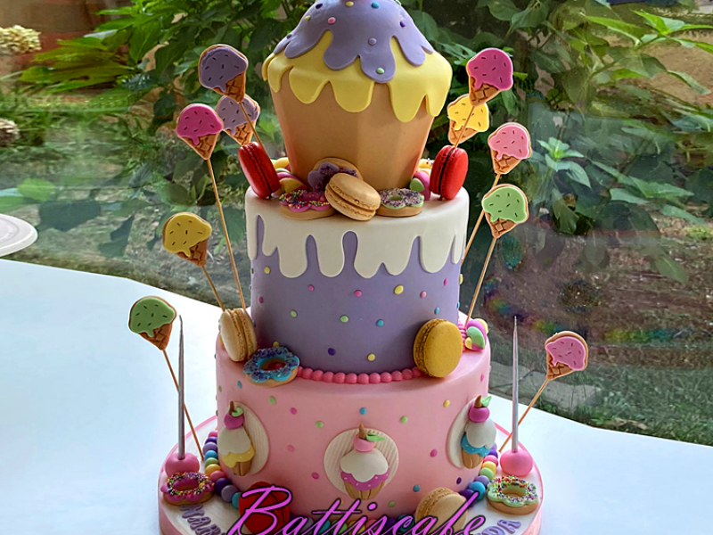 Cup Cake Temalı Doğum günü Pastası 