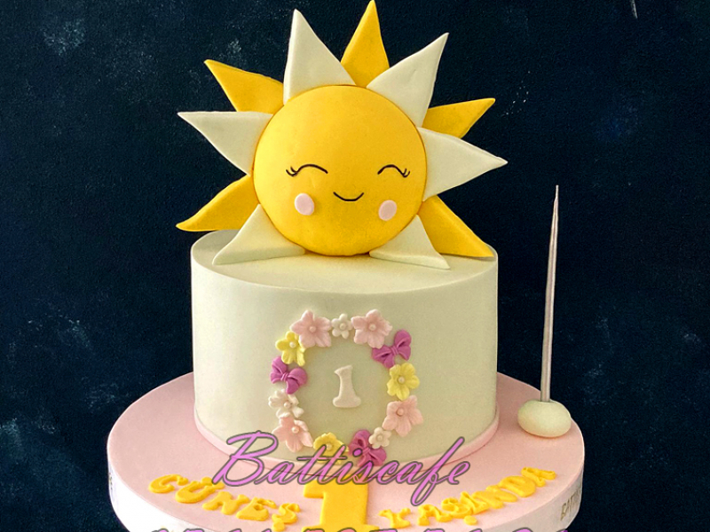 Güneş Temalı 1 Yaş Doğum günü Pastası