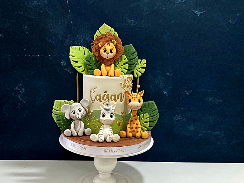 Safari Temalı Doğum günü Pastası