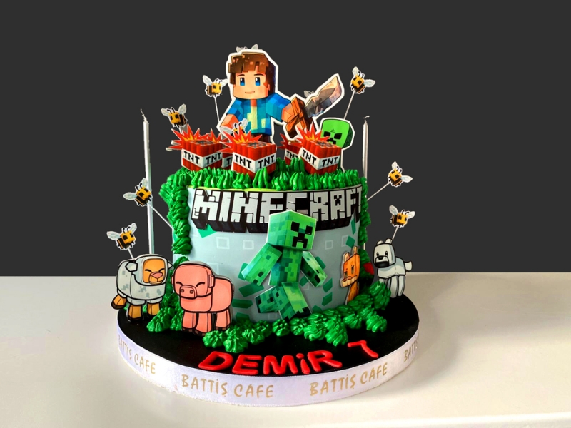 Mine Craft Doğum günü Pastası