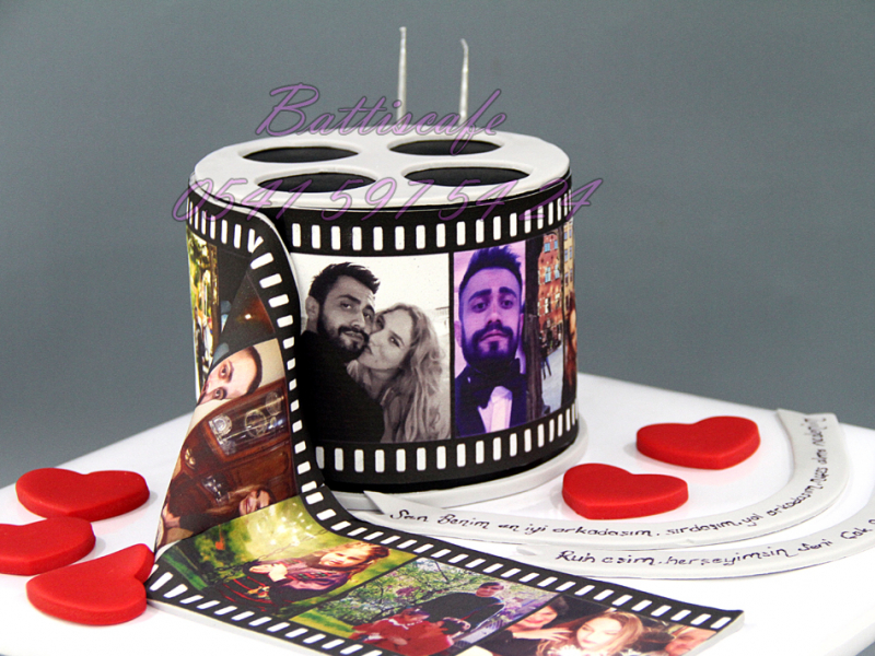 Film Şeritli Resimli Pasta