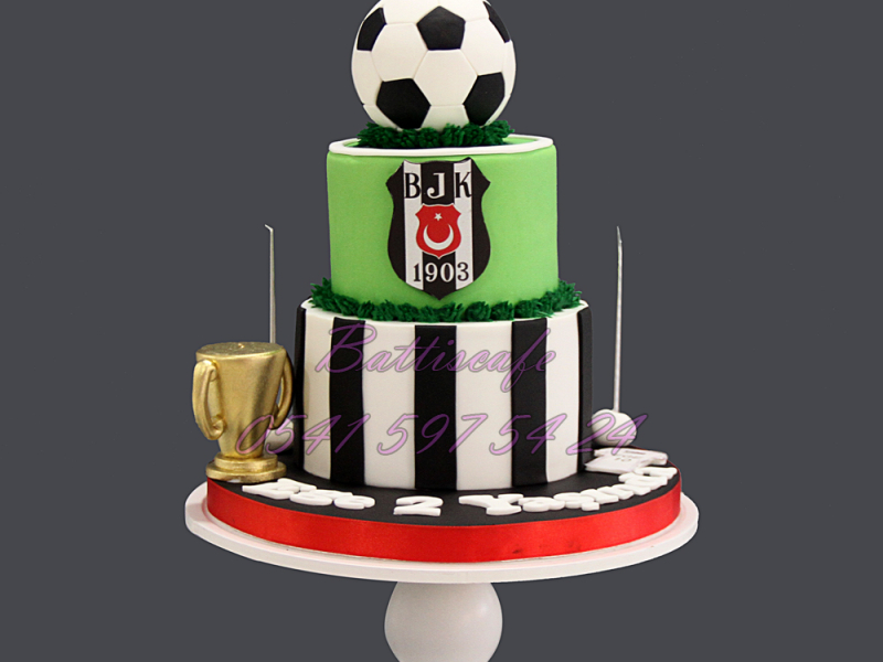Beşiktaş Temalı Doğum günü Pastası