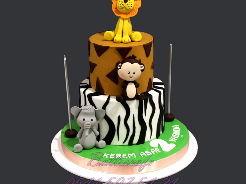 Safari Temalı 2 Yaş Pastası