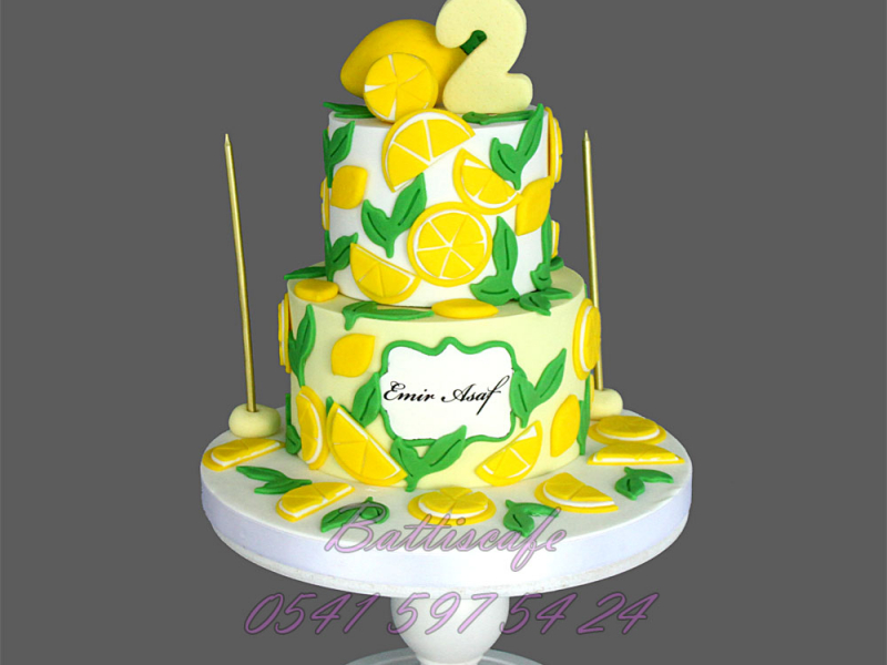 Limon Temalı 2 Yaş Pastası 