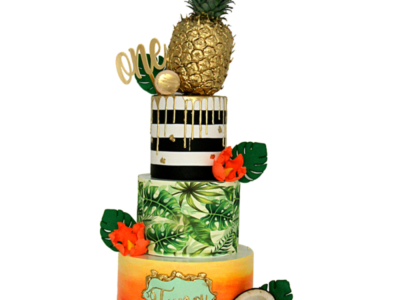 Ananas Tropik 1 Yaş Doğum günü Pastası